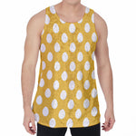 Yellow Eggs Pattern Print Men's Velvet Tank Top