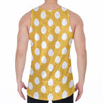 Yellow Eggs Pattern Print Men's Velvet Tank Top