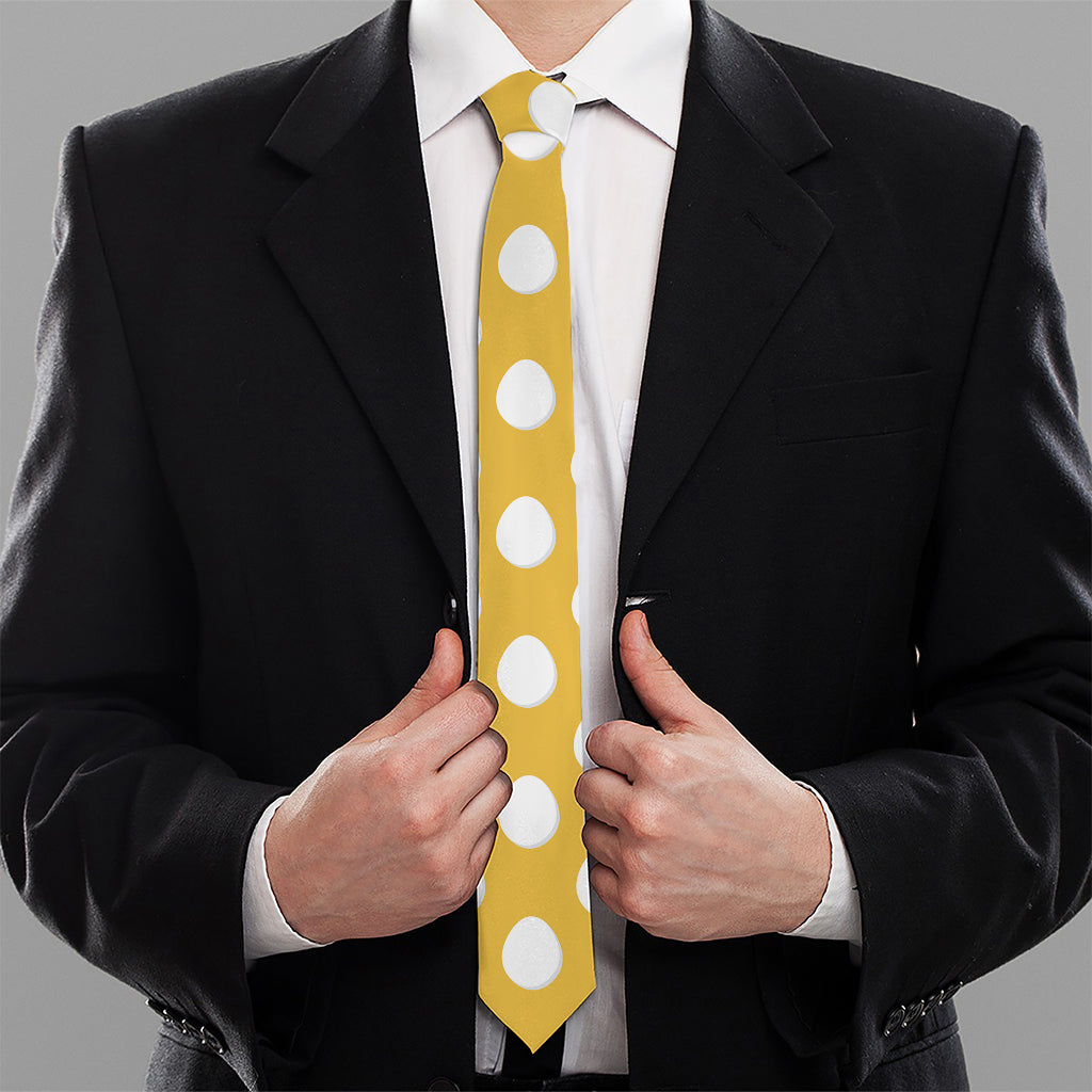Yellow Eggs Pattern Print Necktie