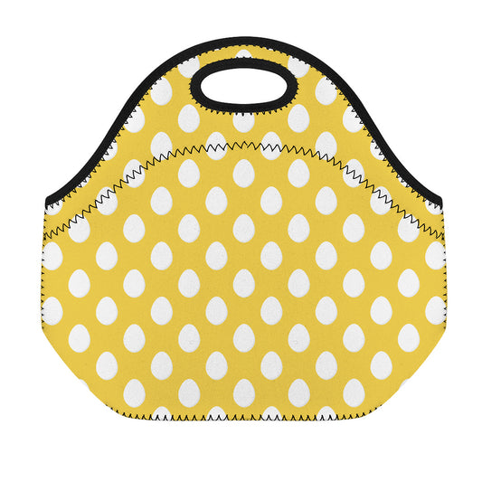 Yellow Eggs Pattern Print Neoprene Lunch Bag