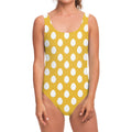 Yellow Eggs Pattern Print One Piece Swimsuit