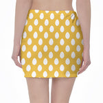 Yellow Eggs Pattern Print Pencil Mini Skirt
