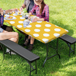 Yellow Eggs Pattern Print Picnic Table Cover