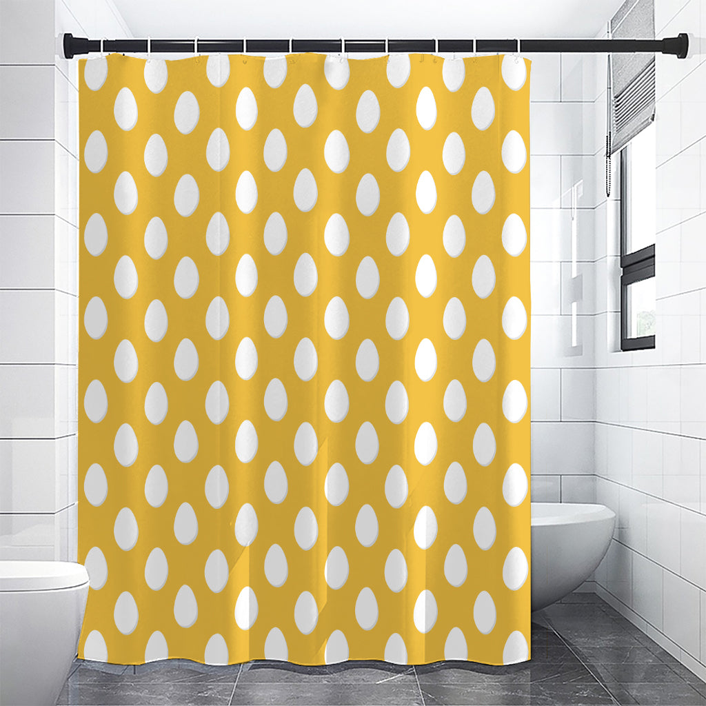 Yellow Eggs Pattern Print Premium Shower Curtain