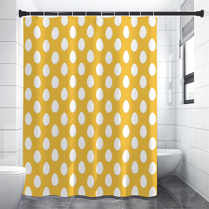 Yellow Eggs Pattern Print Premium Shower Curtain