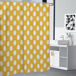 Yellow Eggs Pattern Print Premium Shower Curtain