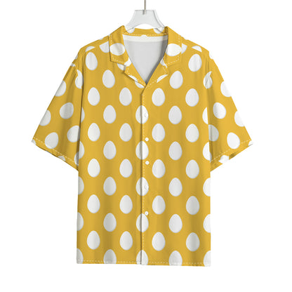 Yellow Eggs Pattern Print Rayon Hawaiian Shirt