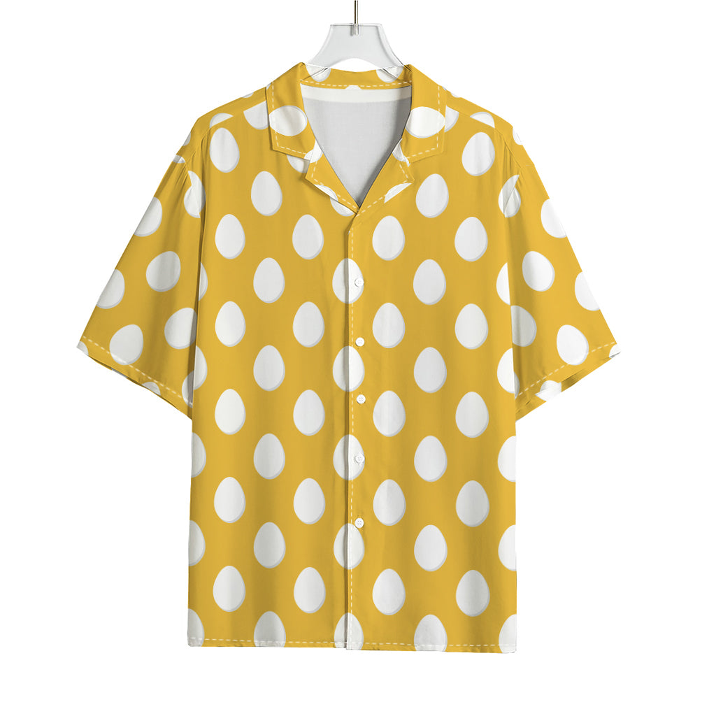 Yellow Eggs Pattern Print Rayon Hawaiian Shirt