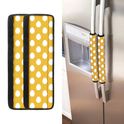 Yellow Eggs Pattern Print Refrigerator Handle Covers