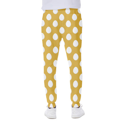 Yellow Eggs Pattern Print Scuba Joggers