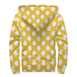 Yellow Eggs Pattern Print Sherpa Lined Zip Up Hoodie