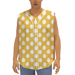 Yellow Eggs Pattern Print Sleeveless Baseball Jersey
