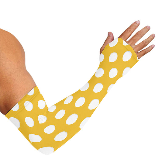 Yellow Eggs Pattern Print Sun Protection Arm Sleeves