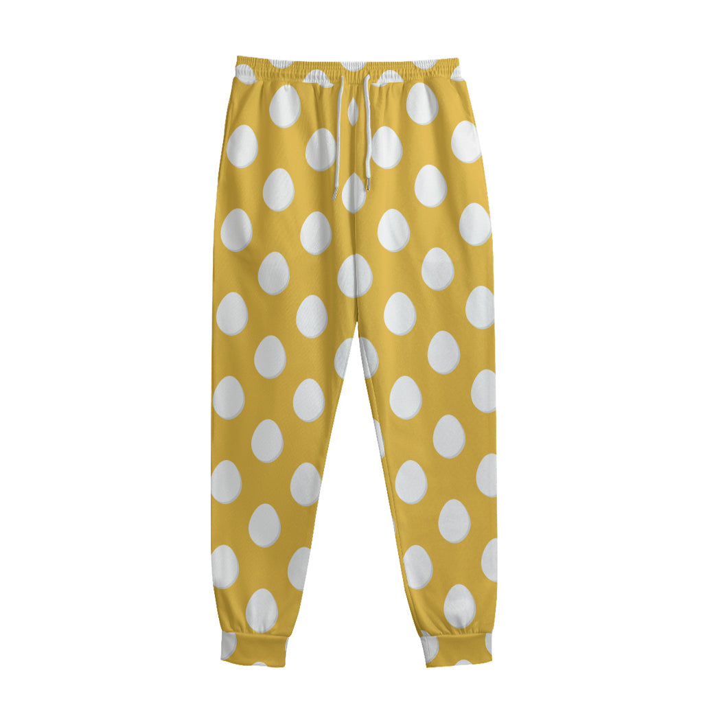 Yellow Eggs Pattern Print Sweatpants