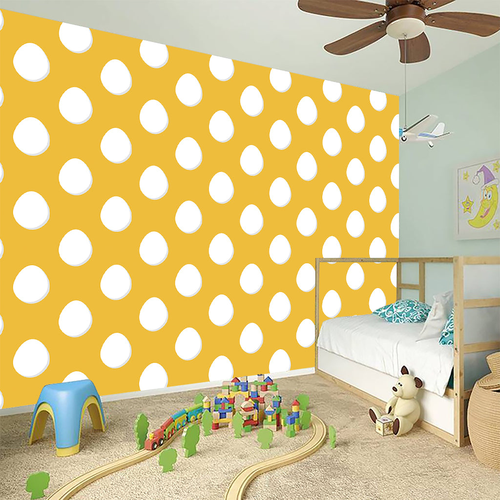 Yellow Eggs Pattern Print Wall Sticker