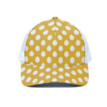 Yellow Eggs Pattern Print White Mesh Trucker Cap