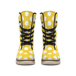 Yellow Eggs Pattern Print Winter Boots