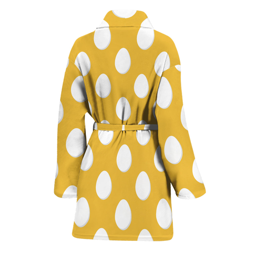 Yellow Eggs Pattern Print Women's Bathrobe