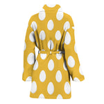 Yellow Eggs Pattern Print Women's Bathrobe