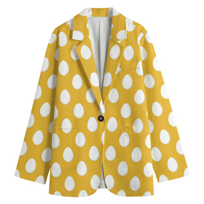 Yellow Eggs Pattern Print Women's Blazer