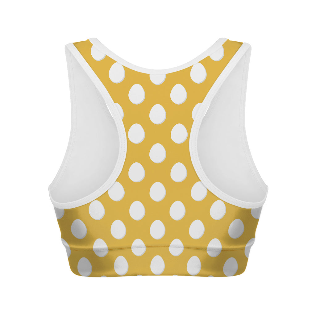 Yellow Eggs Pattern Print Women's Sports Bra