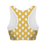 Yellow Eggs Pattern Print Women's Sports Bra