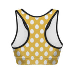 Yellow Eggs Pattern Print Women's Sports Bra