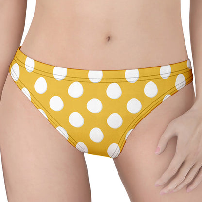 Yellow Eggs Pattern Print Women's Thong