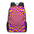 Yellow Expansion Moving Optical Illusion 17 Inch Backpack