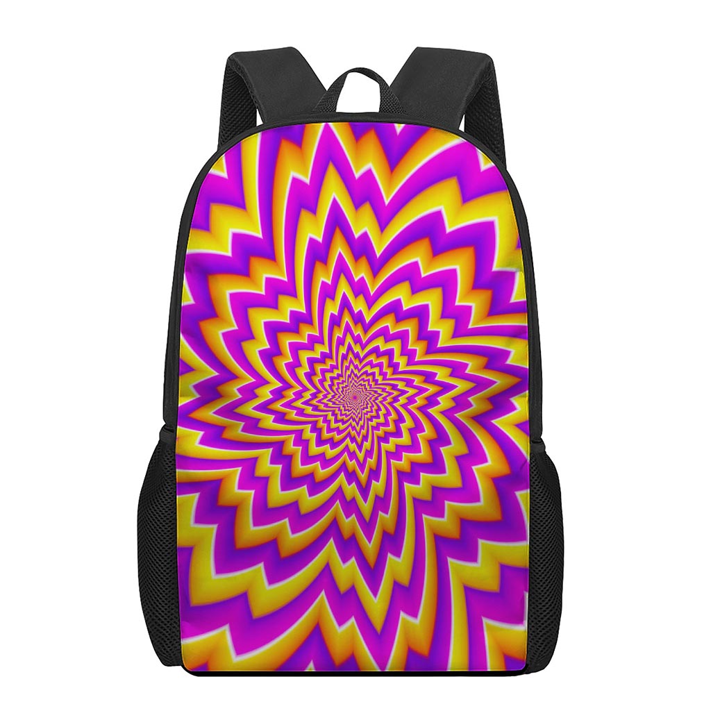 Yellow Expansion Moving Optical Illusion 17 Inch Backpack