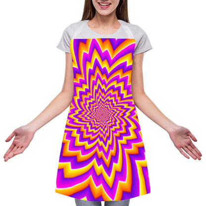 Yellow Expansion Moving Optical Illusion Adjustable Apron