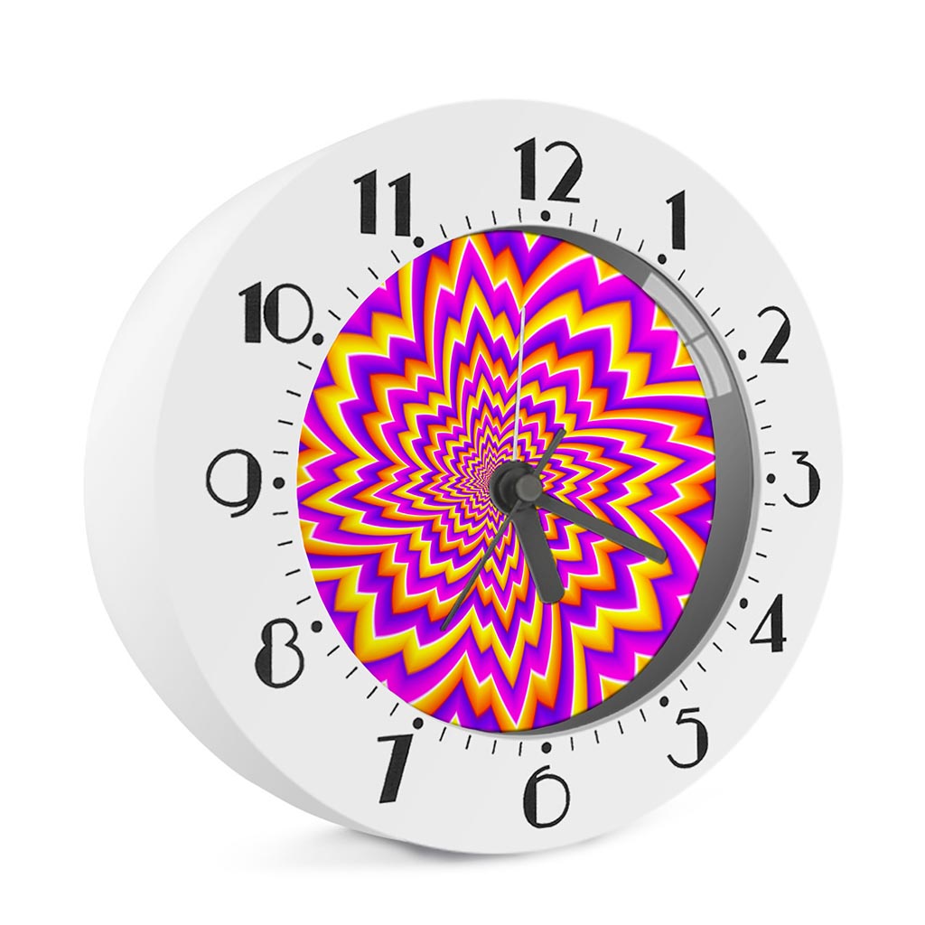 Yellow Expansion Moving Optical Illusion Alarm Clock