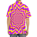 Yellow Expansion Moving Optical Illusion Aloha Shirt