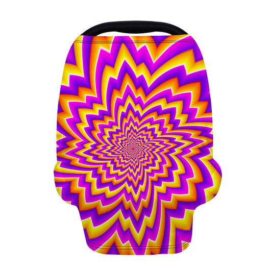 Yellow Expansion Moving Optical Illusion Baby Seat Cover