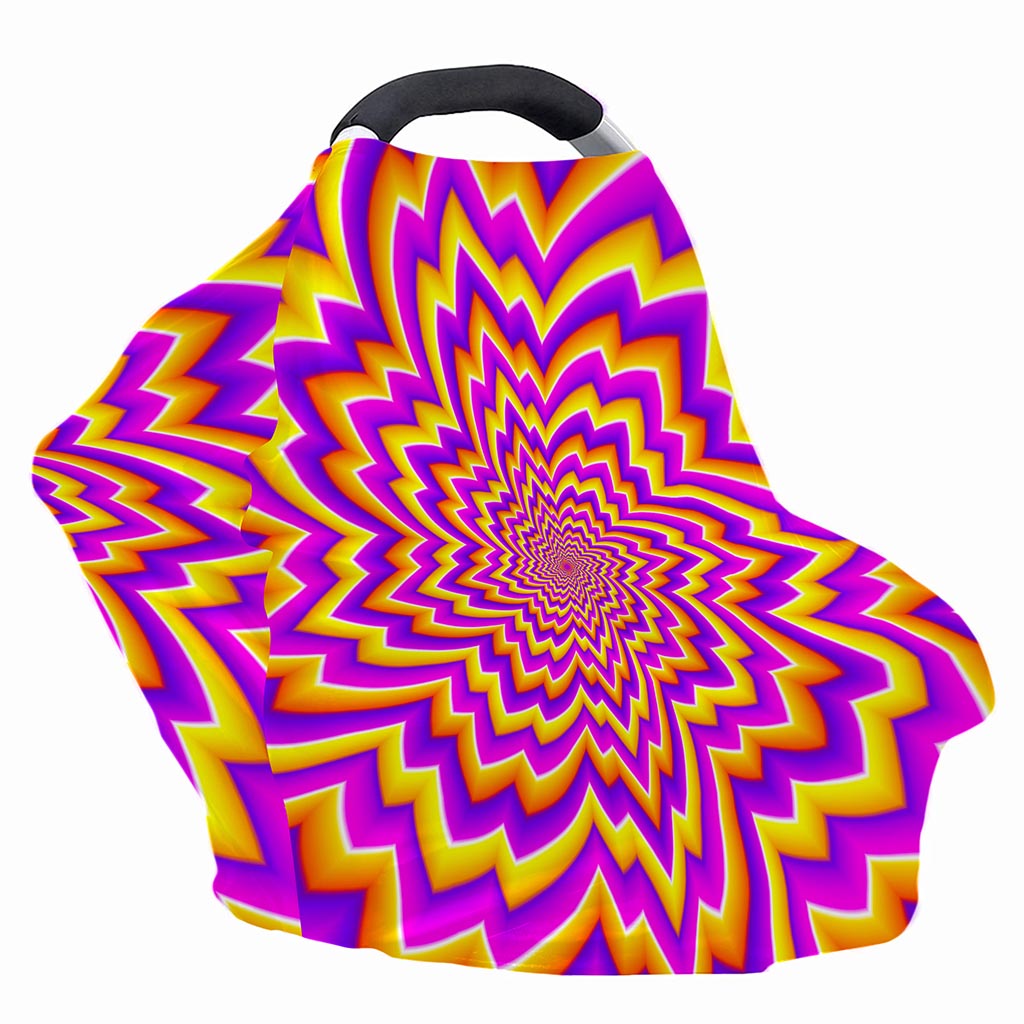 Yellow Expansion Moving Optical Illusion Baby Seat Cover