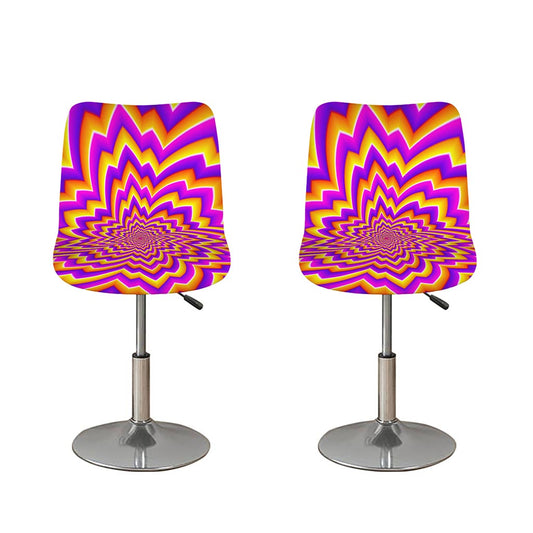 Yellow Expansion Moving Optical Illusion Bar Stool Covers
