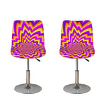 Yellow Expansion Moving Optical Illusion Bar Stool Covers