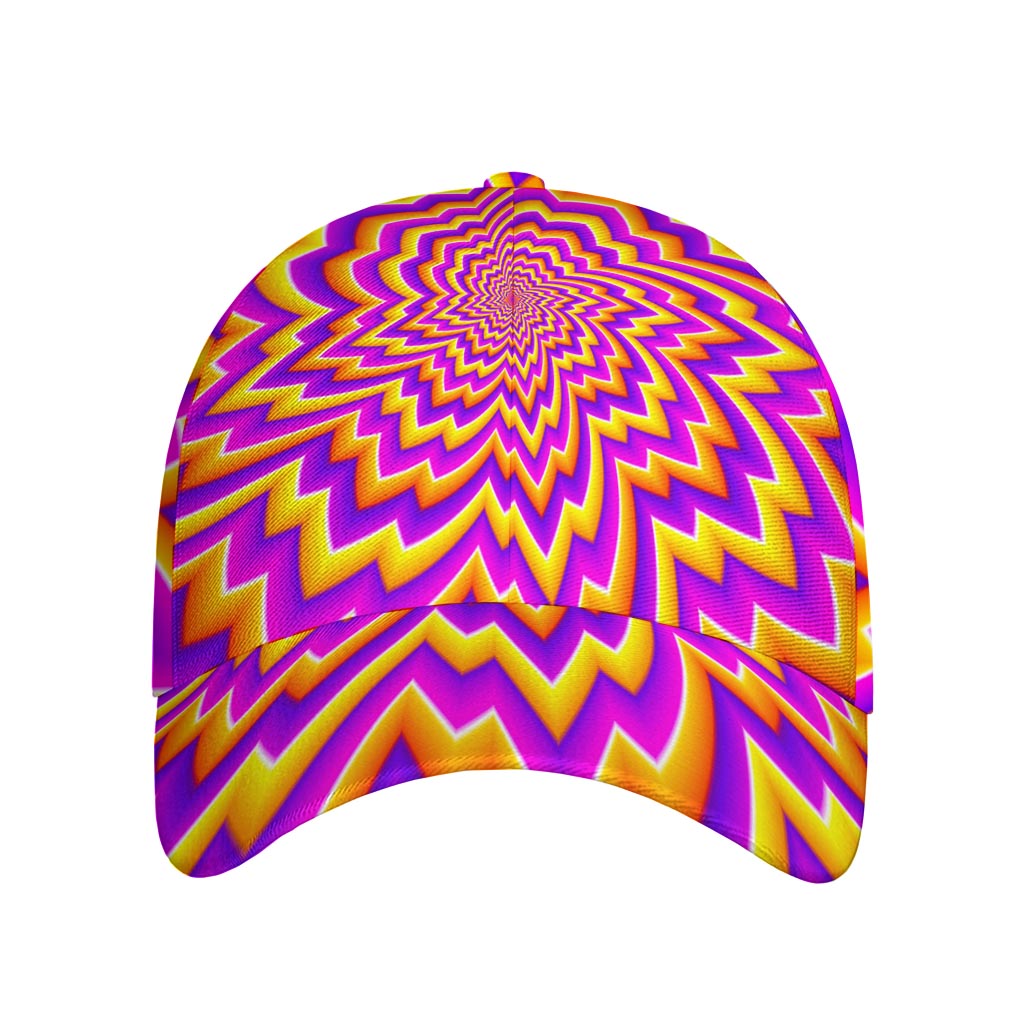 Yellow Expansion Moving Optical Illusion Baseball Cap