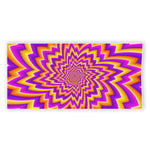 Yellow Expansion Moving Optical Illusion Beach Towel