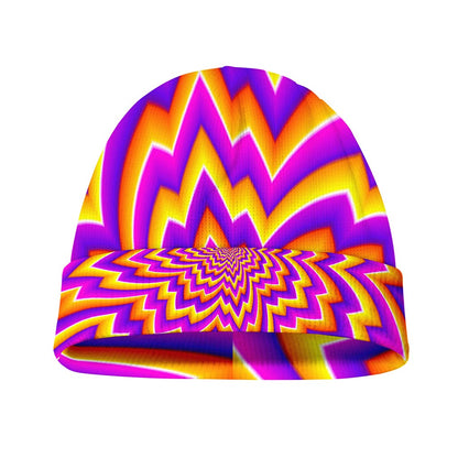 Yellow Expansion Moving Optical Illusion Beanie