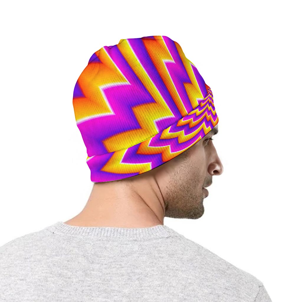 Yellow Expansion Moving Optical Illusion Beanie