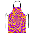 Yellow Expansion Moving Optical Illusion Bib Apron With Pocket