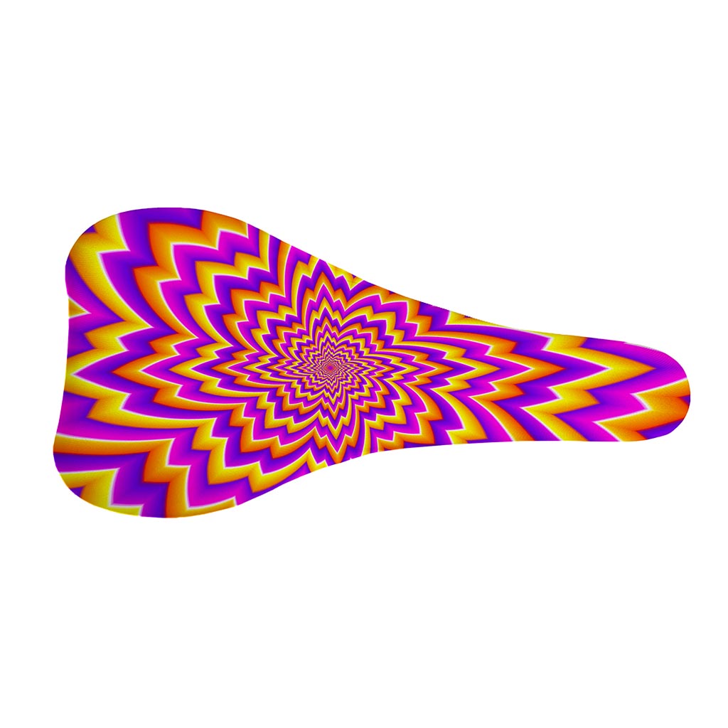 Yellow Expansion Moving Optical Illusion Bicycle Seat Cover