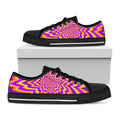 Yellow Expansion Moving Optical Illusion Black Low Top Sneakers