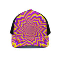 Yellow Expansion Moving Optical Illusion Black Mesh Trucker Hat