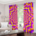 Yellow Expansion Moving Optical Illusion Dimout Grommet Curtains