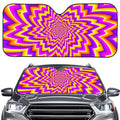 Yellow Expansion Moving Optical Illusion Car Windshield Sun Shade