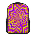 Yellow Expansion Moving Optical Illusion Casual Backpack
