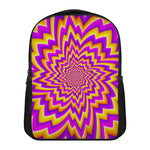 Yellow Expansion Moving Optical Illusion Casual Backpack