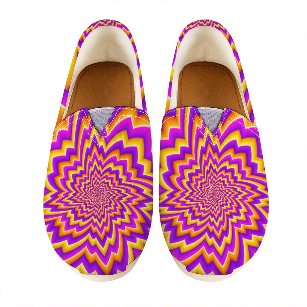 Yellow Expansion Moving Optical Illusion Casual Shoes